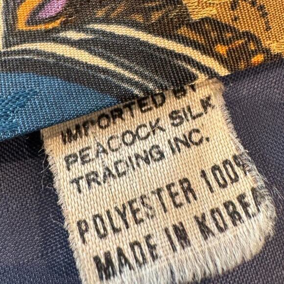 Peacock Silk Trading Mens Tie Travel 80s 90s Retro Peurta Del Sol Madrid Rome - Picture 5 of 7
